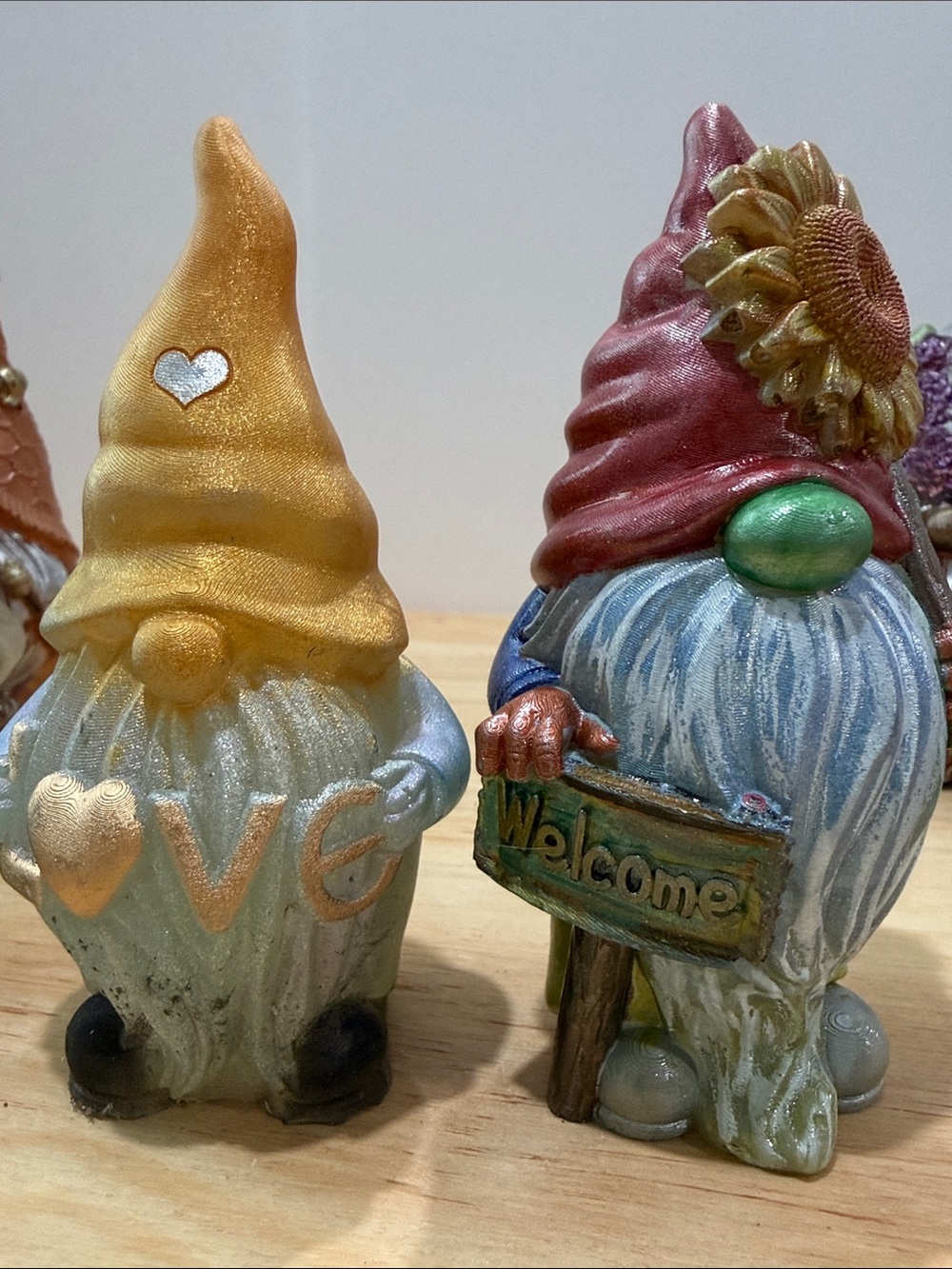 Gnome Figurine Pair - Yellow & Red Hats